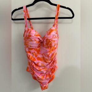 NIPTUCK swim. Size 6 bra like top. Pink and orange color. Adjustable straps